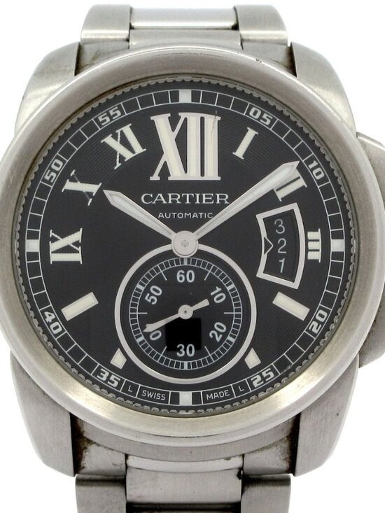 Cartier Watch Caliber de LM Back Slot SS Black
